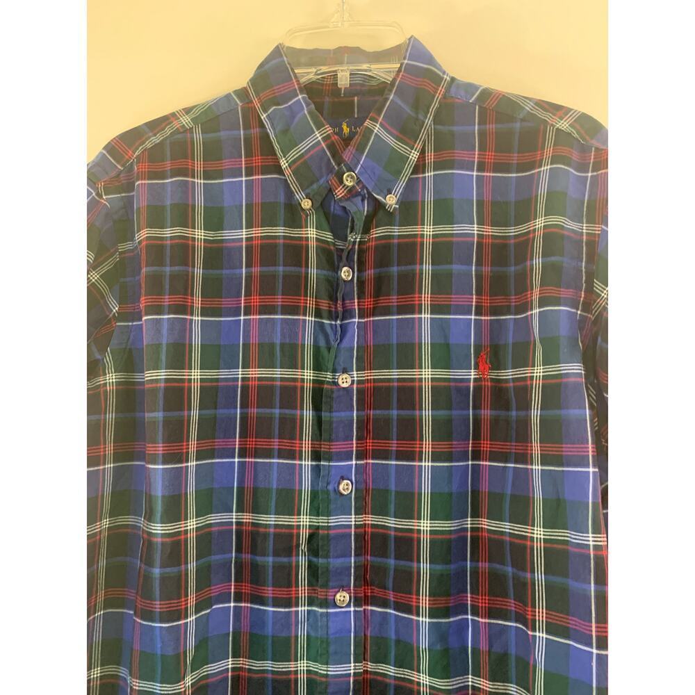 RALPH LAUREN Men’s Plaid Casual Button-Down Shirt / Size: Large - Picture 8 of 8